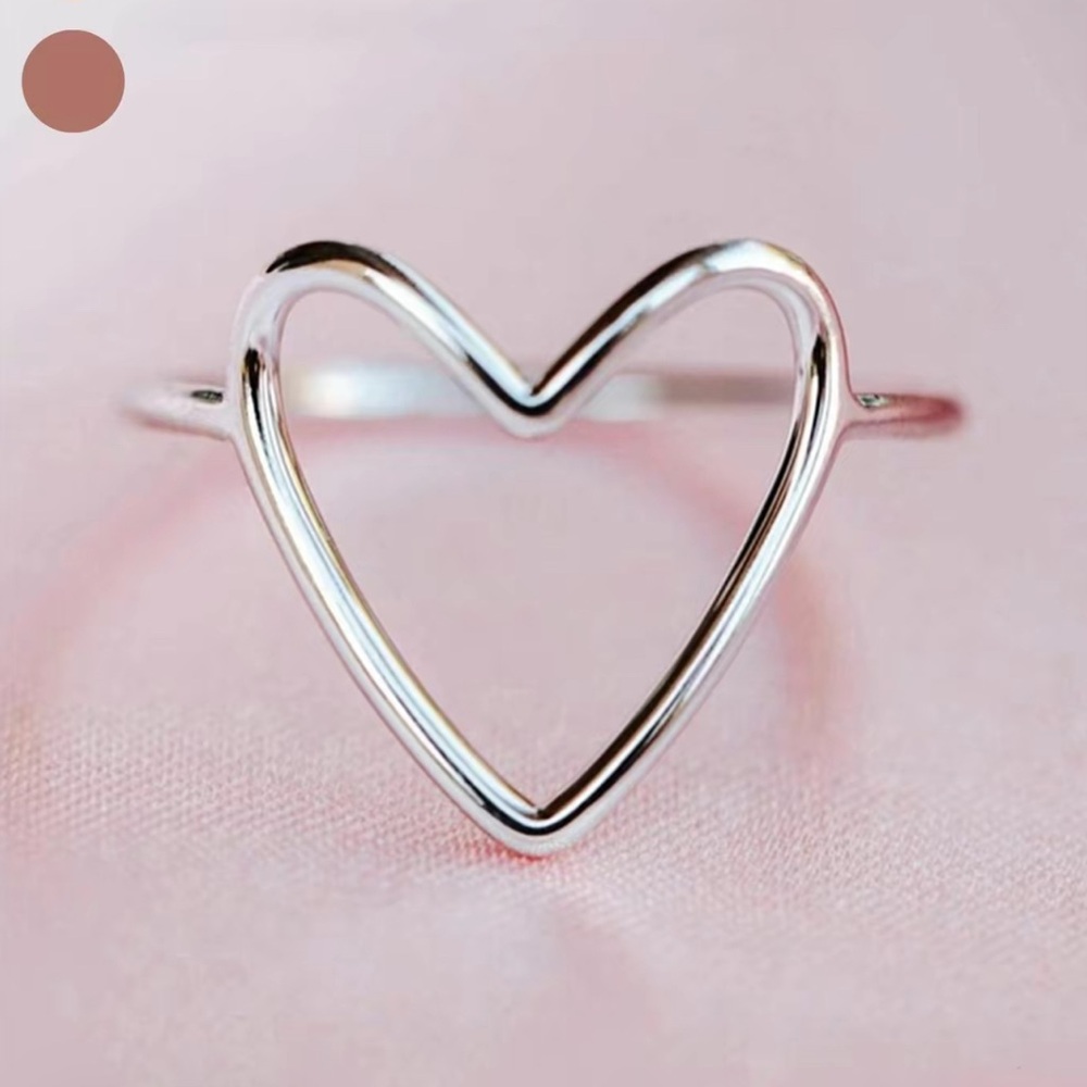 Copper Silver Heart Design Ring
